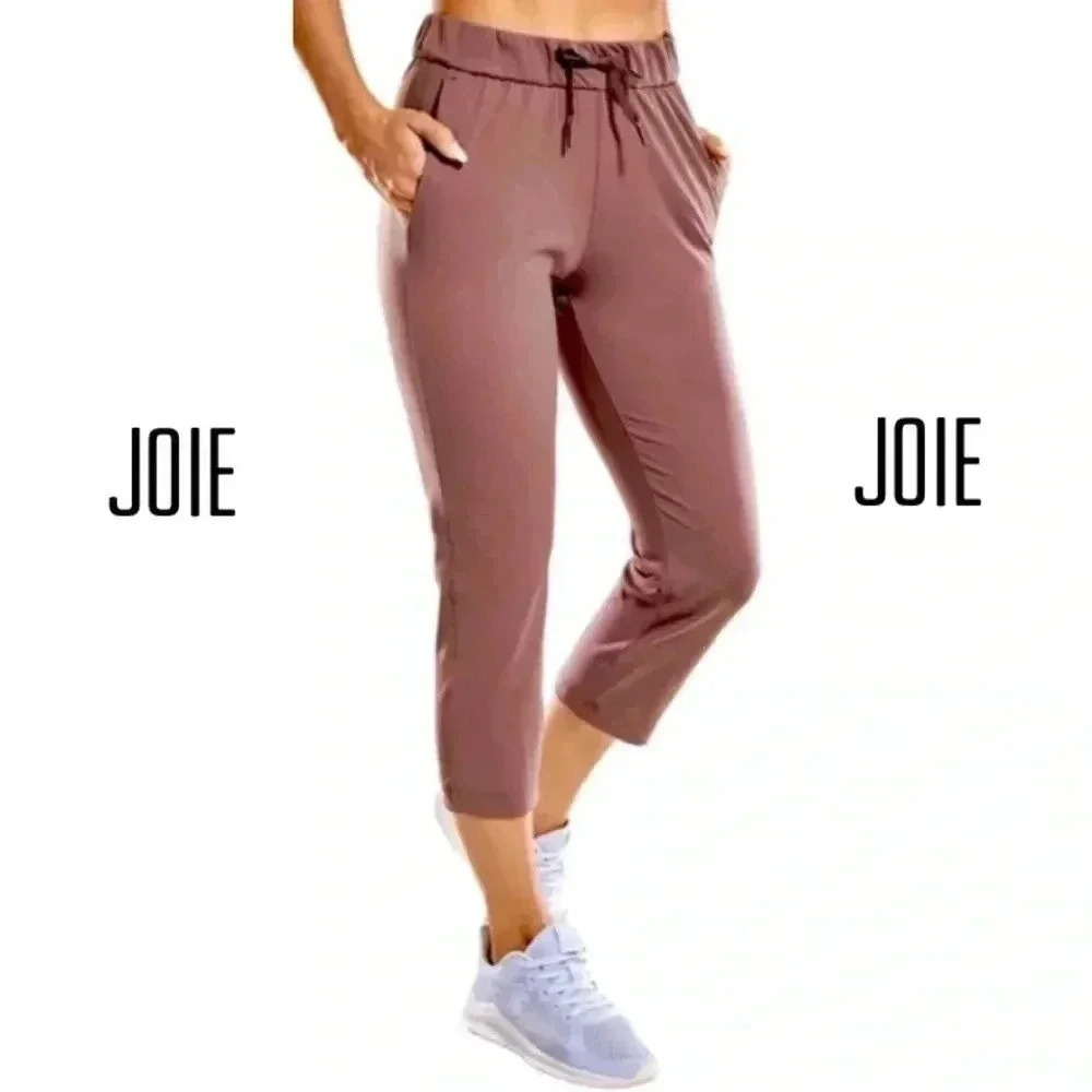 Joie Mauve Drawstring Waistband Ankle Slit Pants